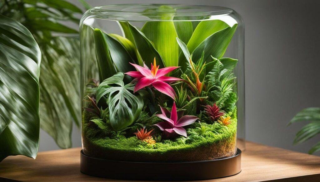 Plants Inside a Terrarium That Thrive in Humidity