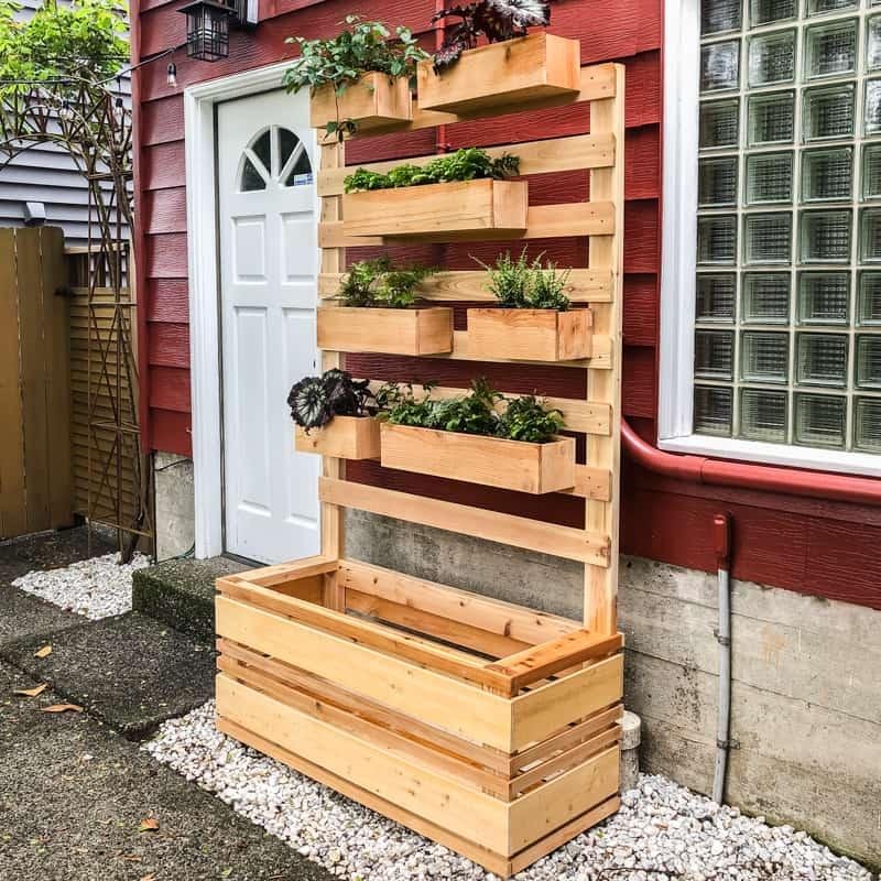 Vertical plant boxes for small spaces
